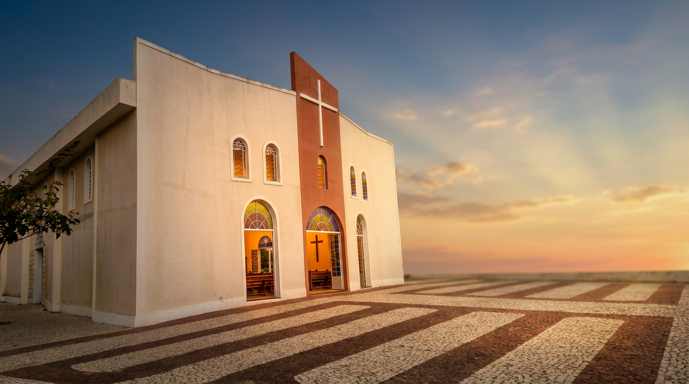 Igreja Matriz São Pedro de Tianguá ao entardecer